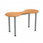 Kleeblatt 2er Tisch, 118x49 cm (B/T), höhenverstellbar 58-72 cm, 
